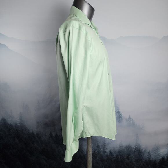 Calvin Klein Slim Fit Non-Iron Green Dress Shirt | Men's 34-35 - Picture 4 of 12